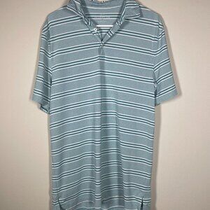 Southern Tide Men's Green White Stripe Polo Shirt Medium Golf!